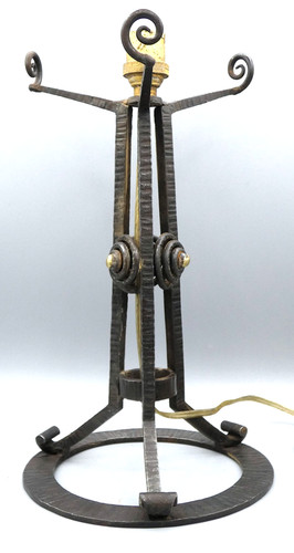 Pied lampe fer forgé art - forgé,