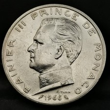 5 FRANCS 1966 RAINIER III