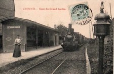 14 CPA ANIMEE 1905  LISIEUX  GARE DU GRAND JARDIN
