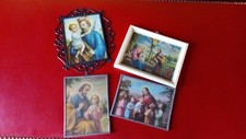 4x petite lithographie religieuse + Cadre 1x bakélite 2x métal 1x plastique