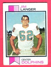 1973 TOPPS DOLPHINS JIM LANGER ROOKIE RC #341 VG+