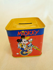 Tirelire vintage Mickey Mouse métal Grumbridge © Disney années 80
