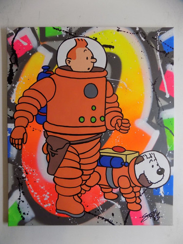 Tableau tintin cosmonaute - tintin,