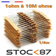 10 à 100pcs résistance 1/4w (0,25w ) au choix 1  à 1M ohms  - carbon resistor