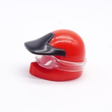 43699 Playmobil Casque de Moto Cross Rouge avec Visière et Lunettes