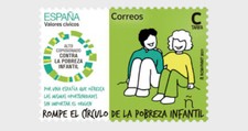 spain 2021 espagne Eradication Child Poverty drawing two boys smile social 1v **