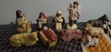 Lot Complet 10 Figurines de Crèche de Noël Vintage - Santons Traditionnels