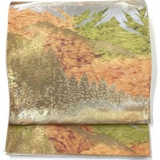 4747# Ceinture Kimono Japonaise Vintage Fukuro Obi Tissu Soie Traditionnel Or