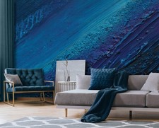 Papier Peint Intissé Panoramique Abstrait Bleu 3D Modern XXL Chambre et Salon 7