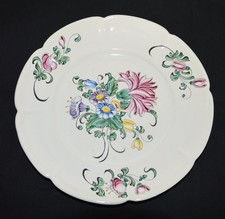 Ancienne assiette CH Henri Chaumeil décor Strasbourg bouquet fleurs France 25 cm