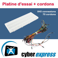 Platine d'Essai sans soudure Breadboard 840 points+70 Jumper Cable Fil Cavaliers