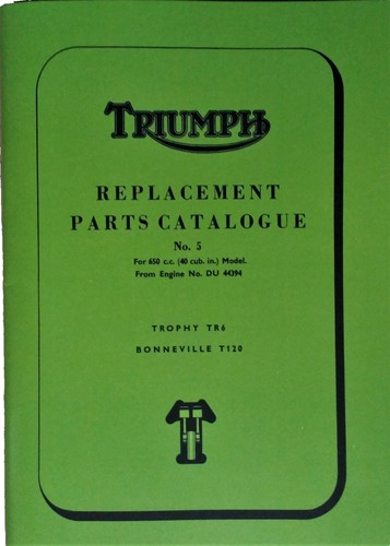Catalogue des pièces triumph - pièces,