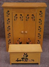 Vintage Doll French Miniature Bedroom Armoire Wardrobe Toys trunk