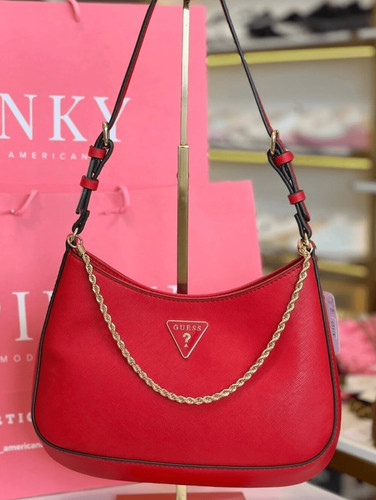 New guess red shoulder handbag - new,
