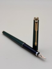 STYLO PLUME PARKER 180 LAQUE MALACHITE PLUME OR MASSIF 18 CARATS FINE RARE