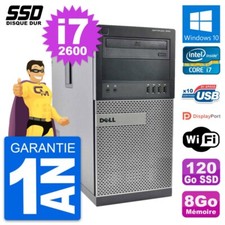 PC Tour Dell OptiPlex 990 Intel Core i7-2600 RAM 8Go SSD 120Go Windows 10 Wifi