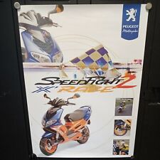 Ancien poster Peugeot Speedfight 2 x race Affiche