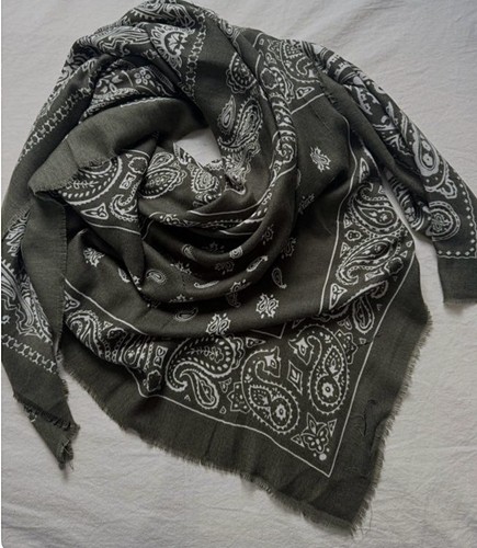 Grand bandana kaki laine - kaki,