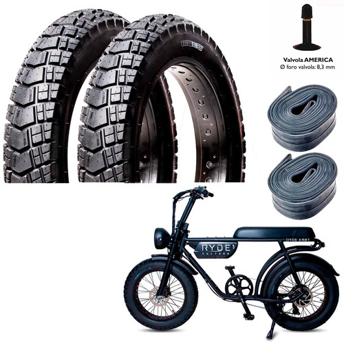 Kit pneus 2 chambres fat - 2, +