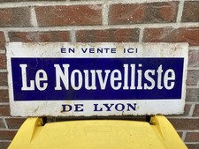 Plaque Emaillee Le Nouvelliste Lyon double face année 1940-50