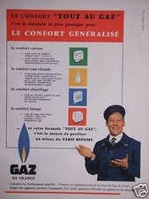 PUBLICITÉ GAZ DE FRANCE LE CONFORT TOUT AU GAZ CUISINE EAU CHAUDE CHAUFFAGE