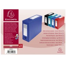 [59932E-3] EXACOMPTA Lot de 3 Boîtes d'archives à pression, PP, 100 m, bleu