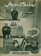 Publicité ancienne eau de cologne M. Rochas Moustache 1950 issue de magazine