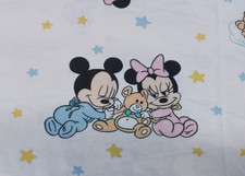 Housse de couette CTI Vintage Mickey Disney Babies blanc 128 x 190 cm
