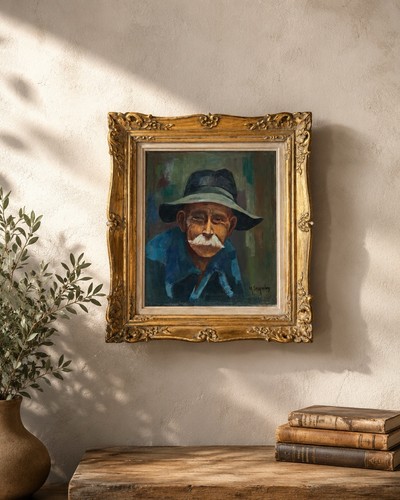 Huile sur toile marcel - toile,