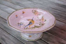 Coupe Compotier sur piédouche en faience Moustiers