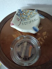 Lot cendriers publicitaire Humoristique Céramique + Verre Collection Vitrine 
