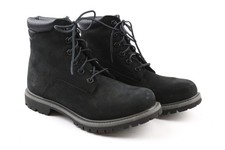 Timberland A17VM Femmes Chaussures EU38 UK5 Noir Cuir Bout Rond Logo
