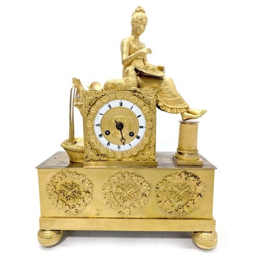 Pendule empire bronze - en, doré