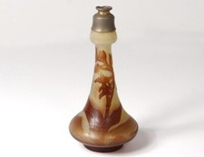 Vaporisateur pâte de verre Emile Gallé fleurs orchidées Art Nouveau XIXème