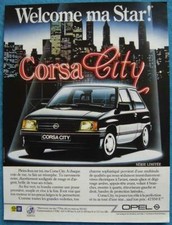 Publicité Papier - Voiture Opel Corsa City De 1986