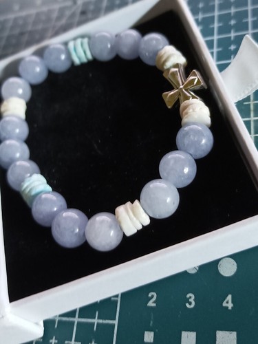 Bracelet calcédoine bleue - en,