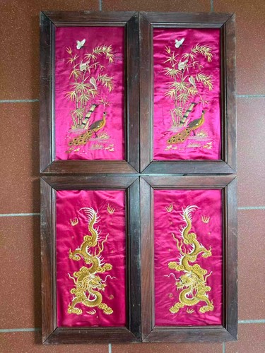 Broderies chinoises anciennes - broderies,