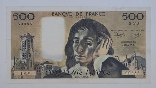 Billet 500 francs - pascal, émis