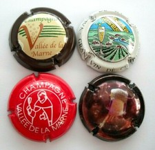 lot de 4 Capsules de champagne vallée de la marne n° 7 - 10 - 15 - 33