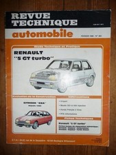 Supercinq GT Turbo Revue Technique Renault Etat - Bon Etat Occasion