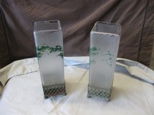 Paire vases pâte de verre