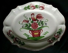 Plat ovale en faïence de l'est décor coq