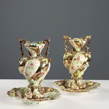 Vases Vintage avec Assiette