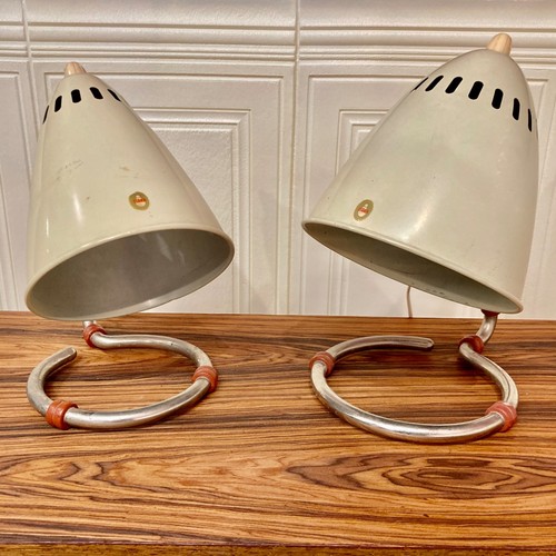 Paire grandes lampes métal - paire,