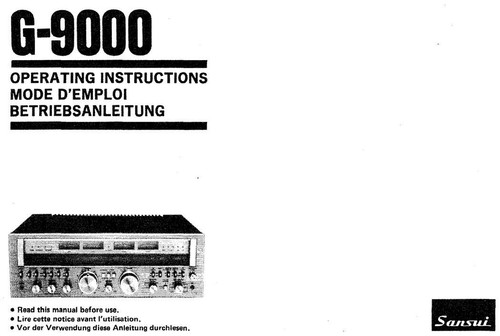 Mode emploi sansui 9000 - d’emploi, g-9000