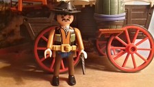 PLAYMOBIL Western *Cow boy du Far West avec chemise chapeau texan  marron (CH)