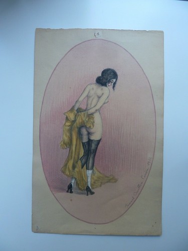 Ancien dessin aquarelle