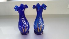 Paire de vases Bristol bleu