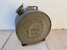 SHELL Jerrican Can Tin Oil Bidon Essence Huile vintage Années 40/50 46cm indus