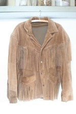 VESTE EN DAIM A FRANGES TAILLE XL